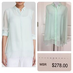 NWT! Elie Tahari Blouse - Crista Sheer Hem